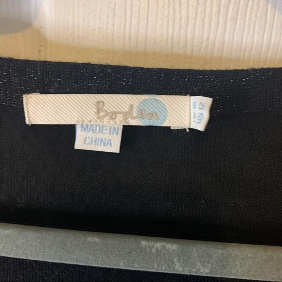 Boden Black Cardigan Lightweight Sparkle Sweater US 12 - Picture 6 of 10